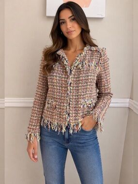 Zara Multicolor Tweed Women's Jacket small